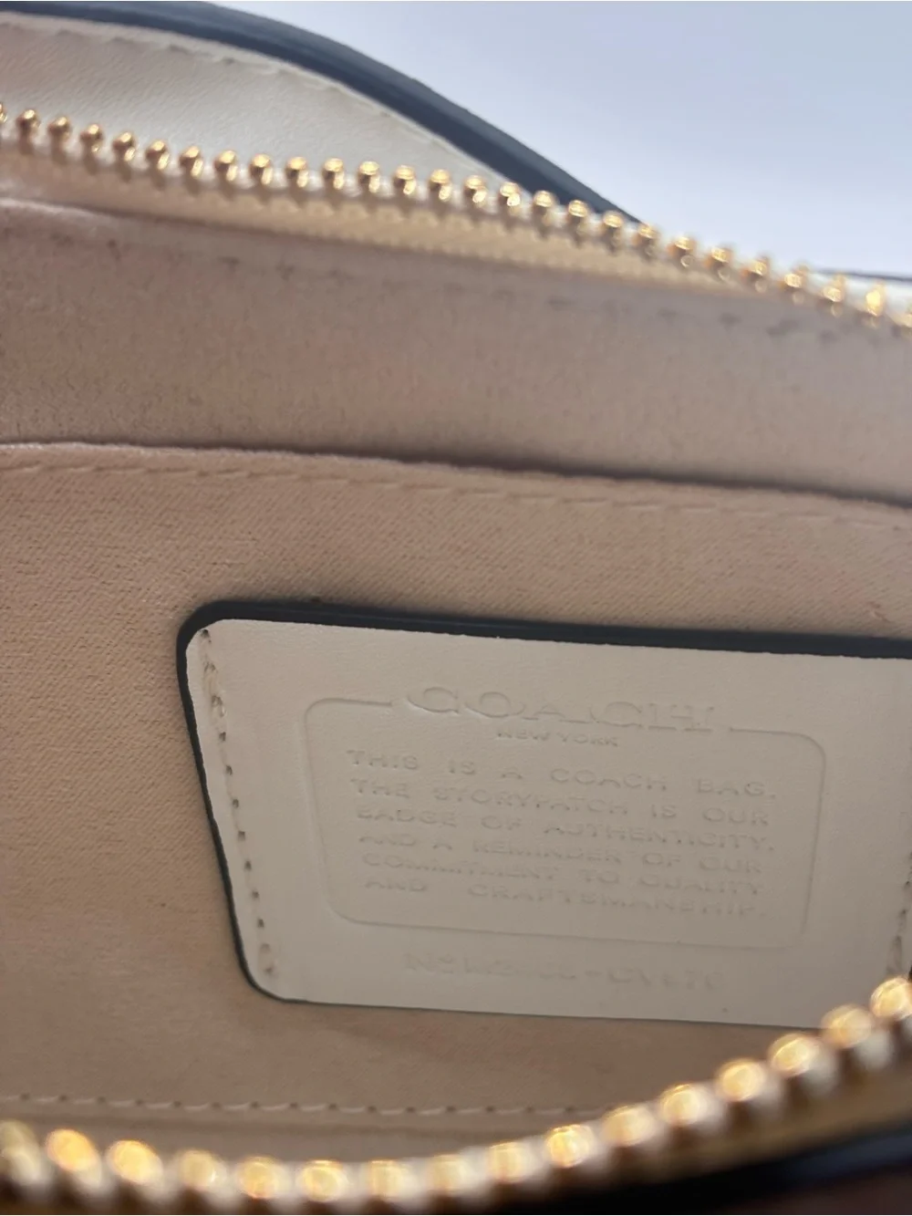 Coach White Signature Crossbody with Gold-Tone Hardware